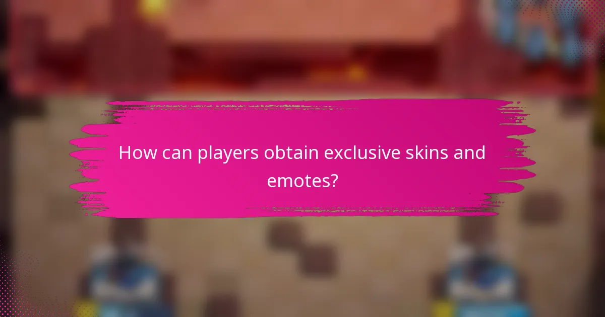 How can players obtain exclusive skins and emotes?
