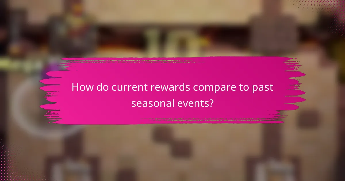 How do current rewards compare to past seasonal events?