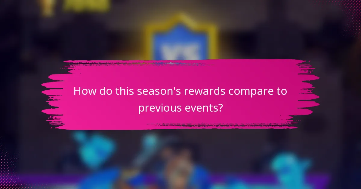 How do this season's rewards compare to previous events?