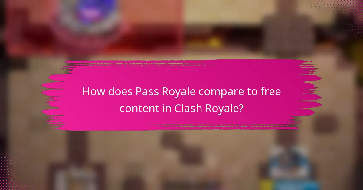 How does Pass Royale compare to free content in Clash Royale?